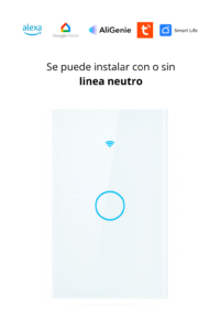 Interruptor de Luz de Pared Inteligente WiFi 1 Vía – Blanco
