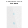 Interruptor de Luz de Pared Inteligente WiFi 2 Vías – Blanco