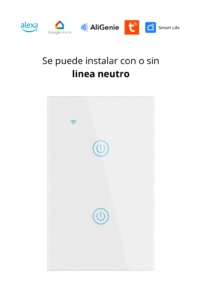 Interruptor de Luz de Pared Inteligente WiFi 2 Vías – Blanco