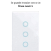 Interruptor de Luz de Pared Inteligente WiFi 3 Vías – Blanco