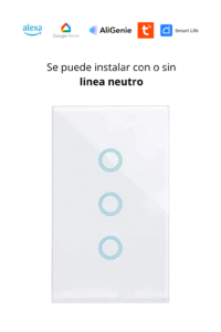 Interruptor de Luz de Pared Inteligente WiFi 3 Vías – Blanco