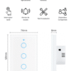 Interruptor de Luz de Pared Inteligente WiFi 2 Vías – Negro elegante