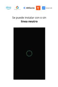Interruptor de Luz de Pared Inteligente WiFi 1 Vía – Negro Elegante