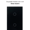 Interruptor de Luz de Pared Inteligente WiFi 2 Vías – Negro elegante