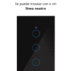 Interruptor de Luz de Pared Inteligente WiFi 3 Vías – Negro elegante