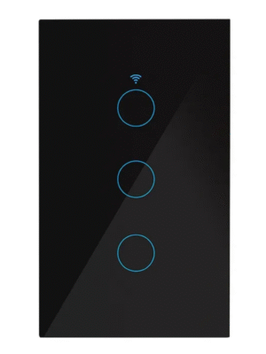 Interruptor de Luz de Pared Inteligente WiFi 3 Vías – Negro elegante