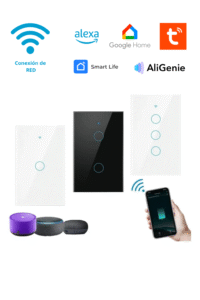 Interruptor de Luz de Pared Inteligente WiFi 2 Vías – Negro elegante