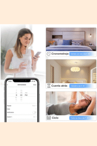 Interruptor de Luz de Pared Inteligente WiFi 2 Vías – Negro elegante